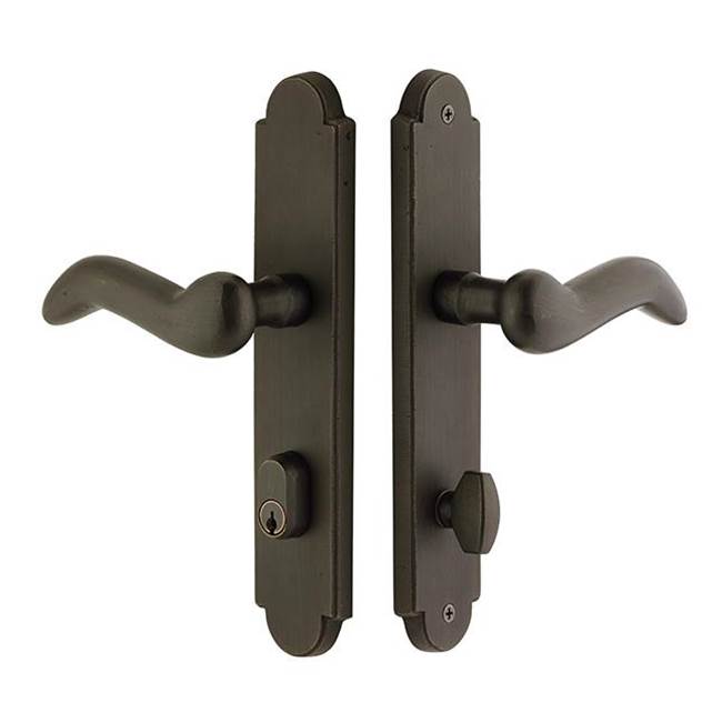 Emtek 4442DRH Entry KyOS , Stretto , Sandcast Bronze Arched 10" Plt , Durango Lever , RH - Parent