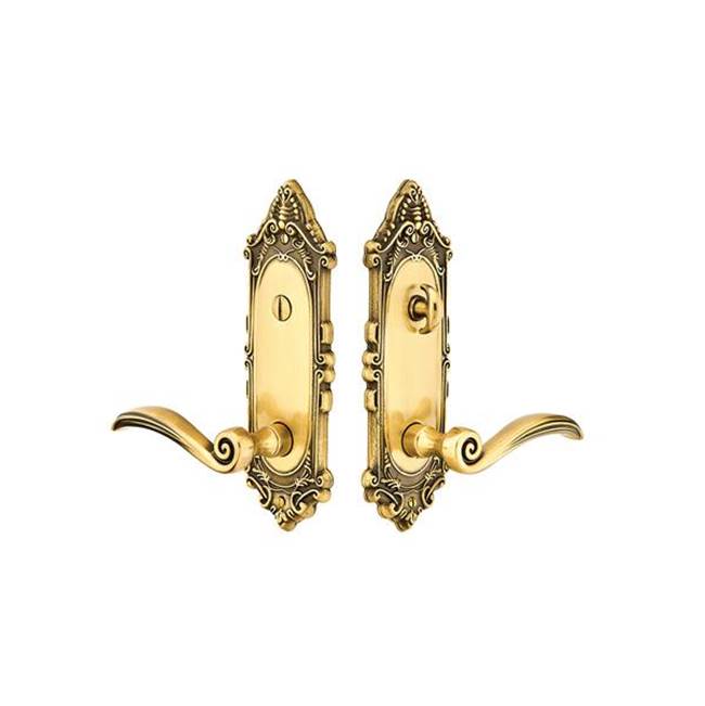 Emtek 8225SPN Privacy , Sideplate Locksets Victoria Non-Keyed Thumbturn 3-3/8" C-C , Spencer Lever - Parent