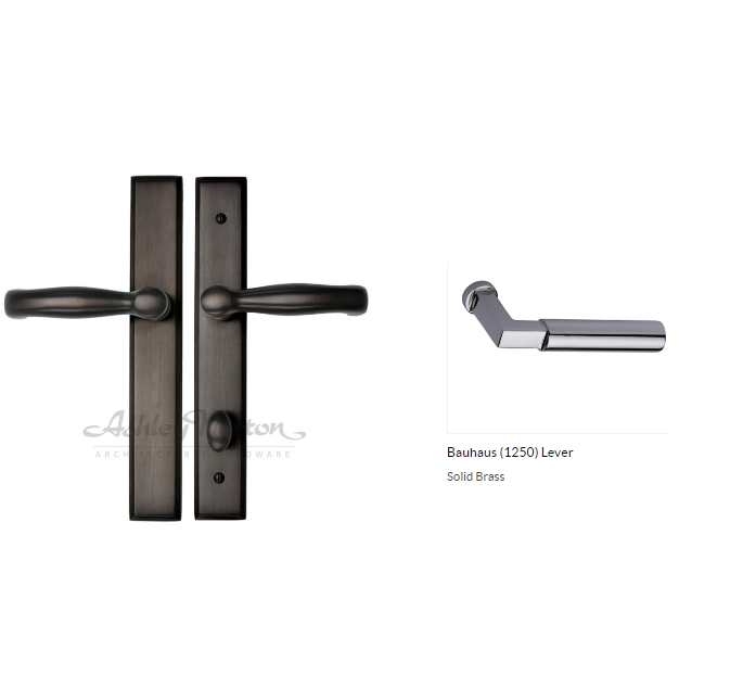 Ashley Norton SQLP4.1250.53.R.8/4B Bauhaus US Lever High Patio - Dark Oil Rubbed/Polished Nickel