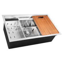 Load image into Gallery viewer, Nantucket Sinks SR-PS-3018-16 Pro Series Prep-Station Single Bowl Undermount Kitchen Sink with Included Accessories
