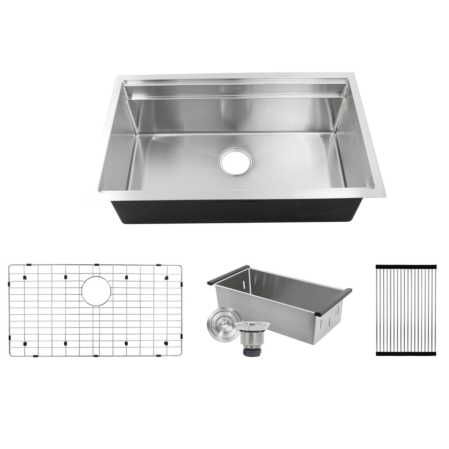 Nantucket SR-PS-3220-16 - 32 Inch Small Radius Undermount Kitchen Sink Stainless Steel