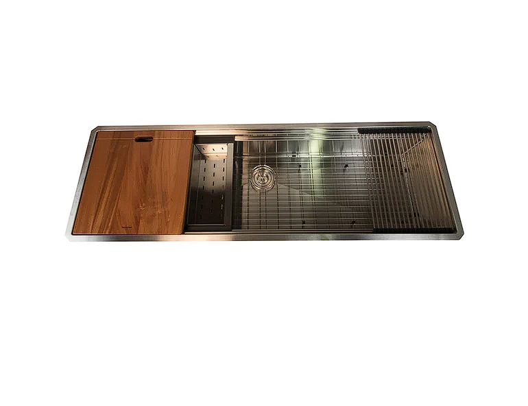 Nantucket sinks SR-PS-6020-16 60 inch pro series large prep station single bowl undermount stainless steel kitchen sink