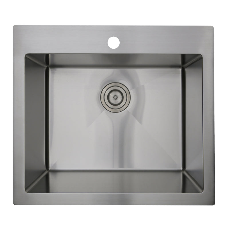 Nantucket Sinks SR2522-12-16 25" Pro Series Rectangle Topmount Small Radius Corners Laundry Sink