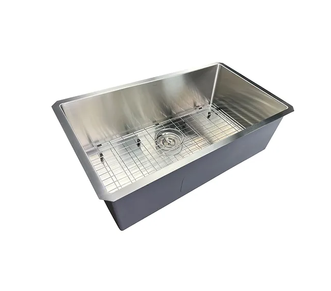 Nantucket Sinks SR3219-16 32 inch pro series large rectangle single bowl undermount small radius stainless steel kitchen sink
