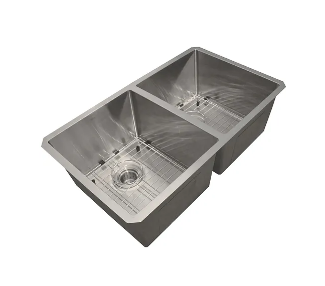 Nantucket Sinks SR3219-DE-16 Double equal  small radius undermount stainless sink