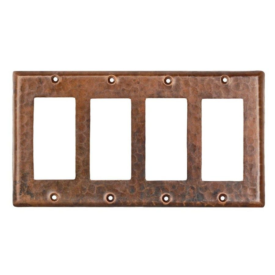 Premier Copper Switchplate Quadruple Cover GFI SR4