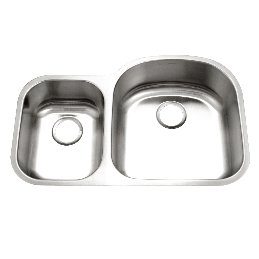 Houzer STC-2200SL-1 Eston 32 Inch Stainless Steel Undermount 70/30 Double Small Left Bowl Offset Kitchen Sink