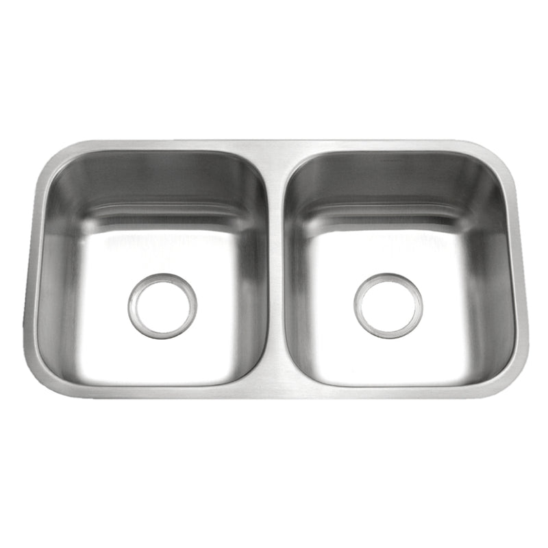 Houzer STD-2100-20 Eston 31 Inch Stainless Steel Undermount 50/50 Double Bowl Kitchen Sink