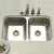 Houzer STD-2100-5 Eston 31 Inch Stainless Steel Undermount 50/50 Double Bowl Kitchen Sink