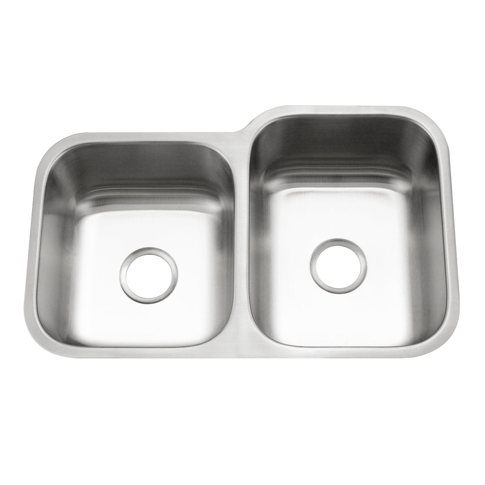 Houzer STE-2300SL-1 Eston 31 Inch Stainless Steel Undermount 60/40 Double Small Left Bowl Offset Kitchen Sink