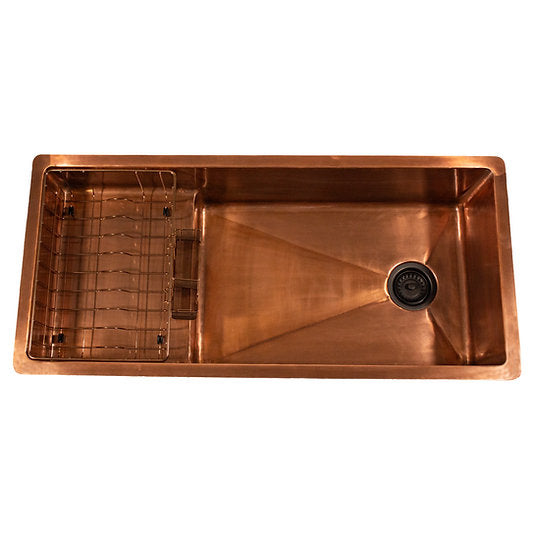 Nantucket Sinks STEPPE3918-SMC X Studio Dearborn Copper STEPPE Undermount Kitchen Sink