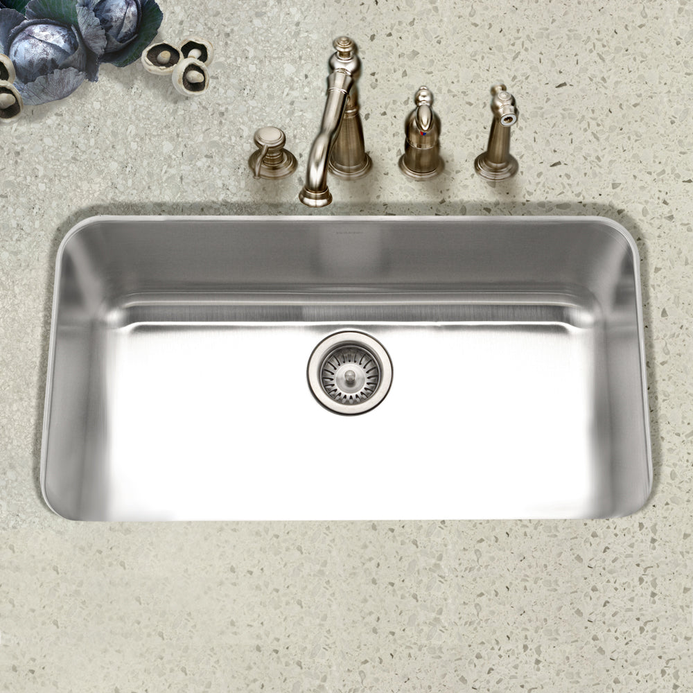 Houzer STL-3600-5 Eston 32 Inch Stainless Steel Undermount Single Bowl Kitchen Sink