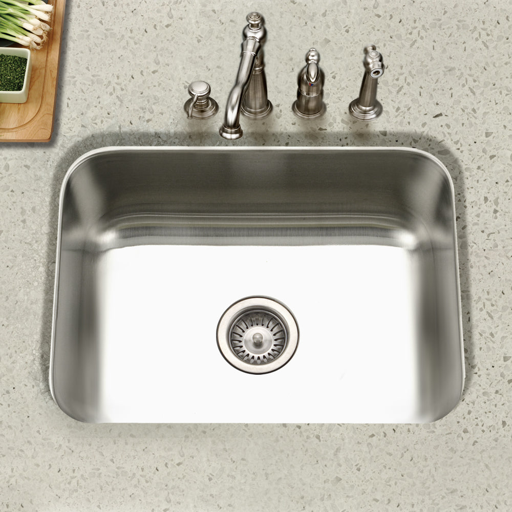 Houzer STS-1300-1 Eston 23 Inch Stainless Steel Undermount Single Bowl Kitchen Sink