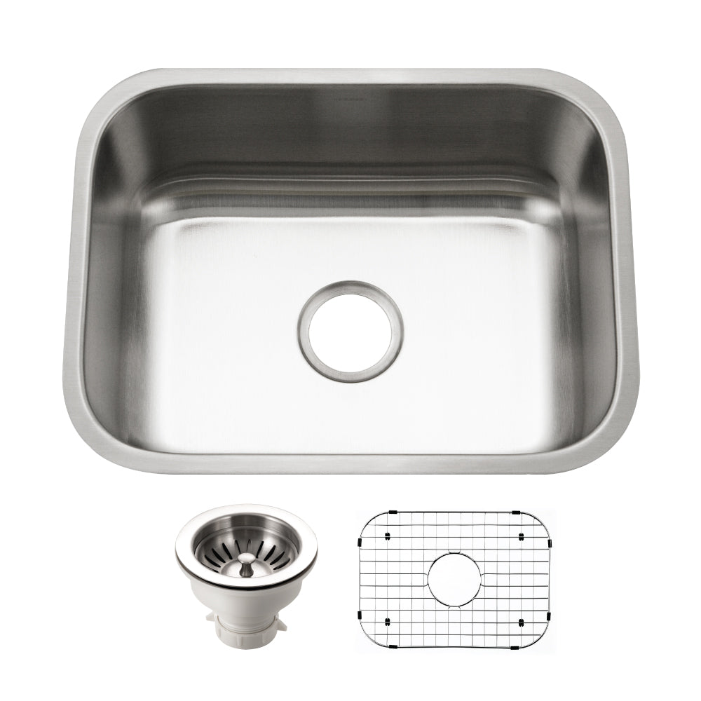 Houzer STS-1300-C Eston 23 Inch Stainless Steel Undermount Single Bowl Kitchen Sink