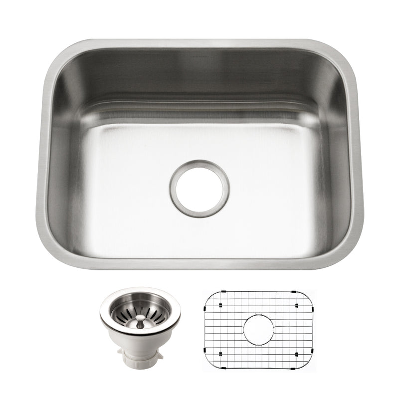 Houzer STS-1300-C Eston 23 Inch Stainless Steel Undermount Single Bowl Kitchen Sink
