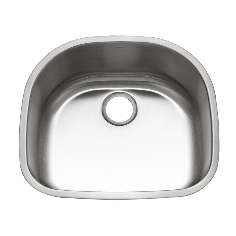 Houzer STS-1400-5 Eston 24 Inch Stainless Steel Undermount Single D Bowl Kitchen Sink