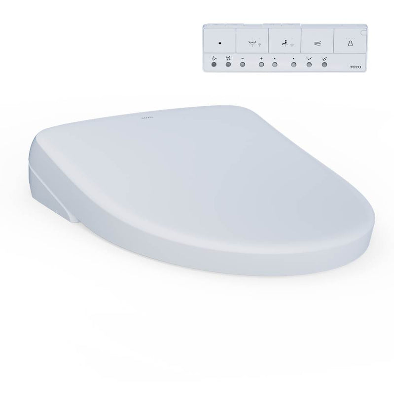 Toto SW4726AT40#01 Washlet S7 Electronic Bidet Toilet Seat With Ewater+ Bowl and Wand Cleaning and Contemporary Lid, Elongated