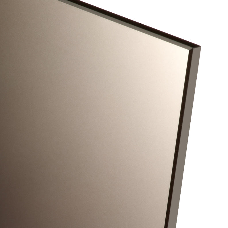 GlassCrafters 20W x 72H x 6D Full Length Frameless Mirrored Cabinet, Left Hand, Satin Brass Glass