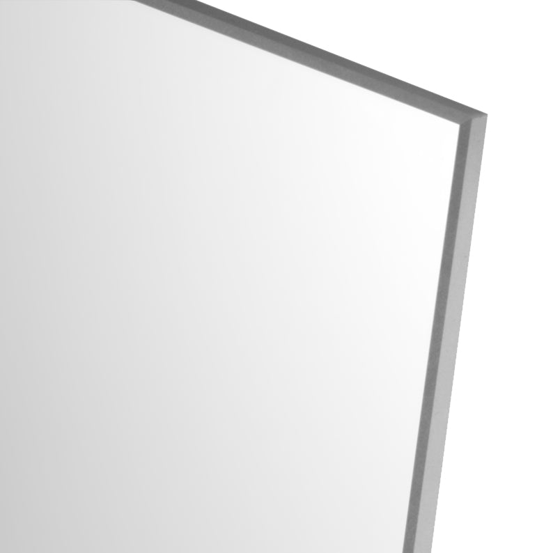 GlassCrafters 20W x 72H x 6D Full Length Frameless Mirrored Cabinet, Left Hand, Satin White Glass