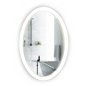 Krugg SOL2030 Sol Oval 20 x 30 LED Bathroom Mirror With Dimmer and Defogger Oval Back-lit Vanity Mirror