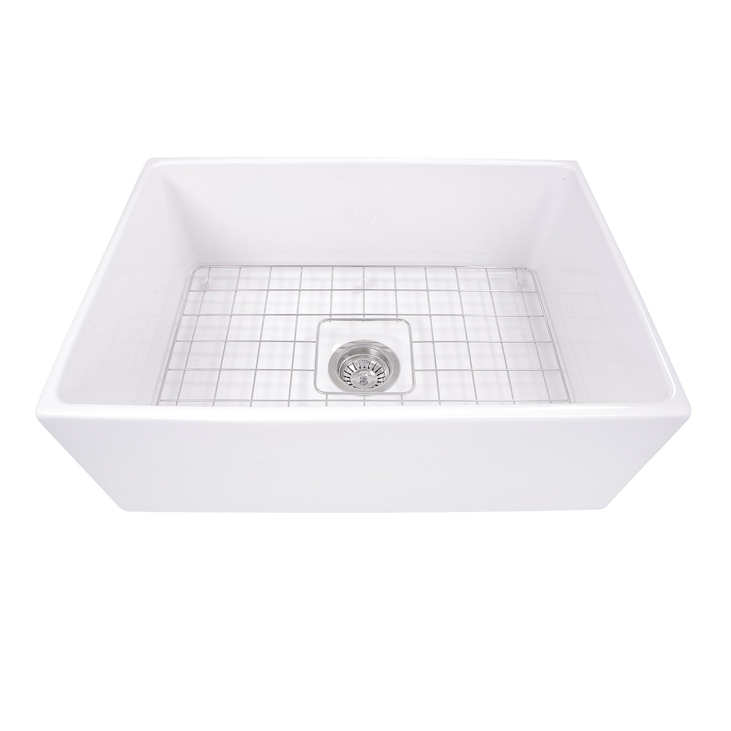 Nantucket Sinks T-FCFS27 27 Inch Farmhouse Fireclay Sink with Drain and Grid