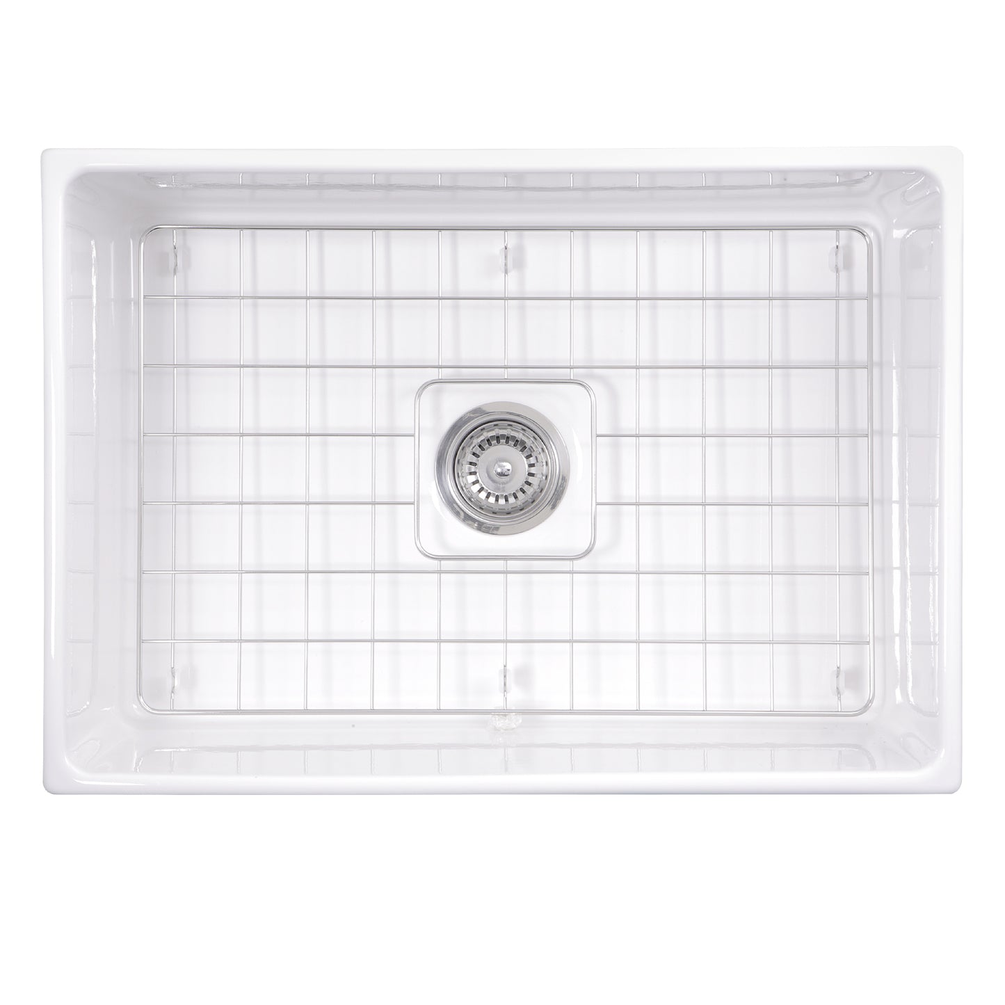 Nantucket Sinks T-FCFS27 27 Inch Farmhouse Fireclay Sink with Drain and Grid
