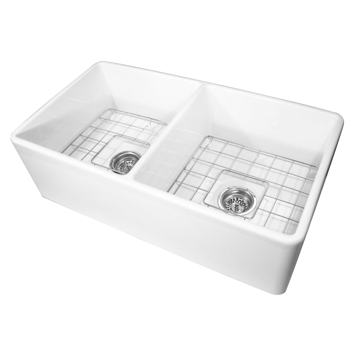 Nantucket Sinks 33" Double Bowl Fireclay Farmhouse Kitchen Sink - Parent