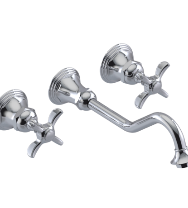 Rubinet T1GRV2C 2Wall Mount Lav Set With Extended Spout 10 1/2 (Less Drain) Trim Only