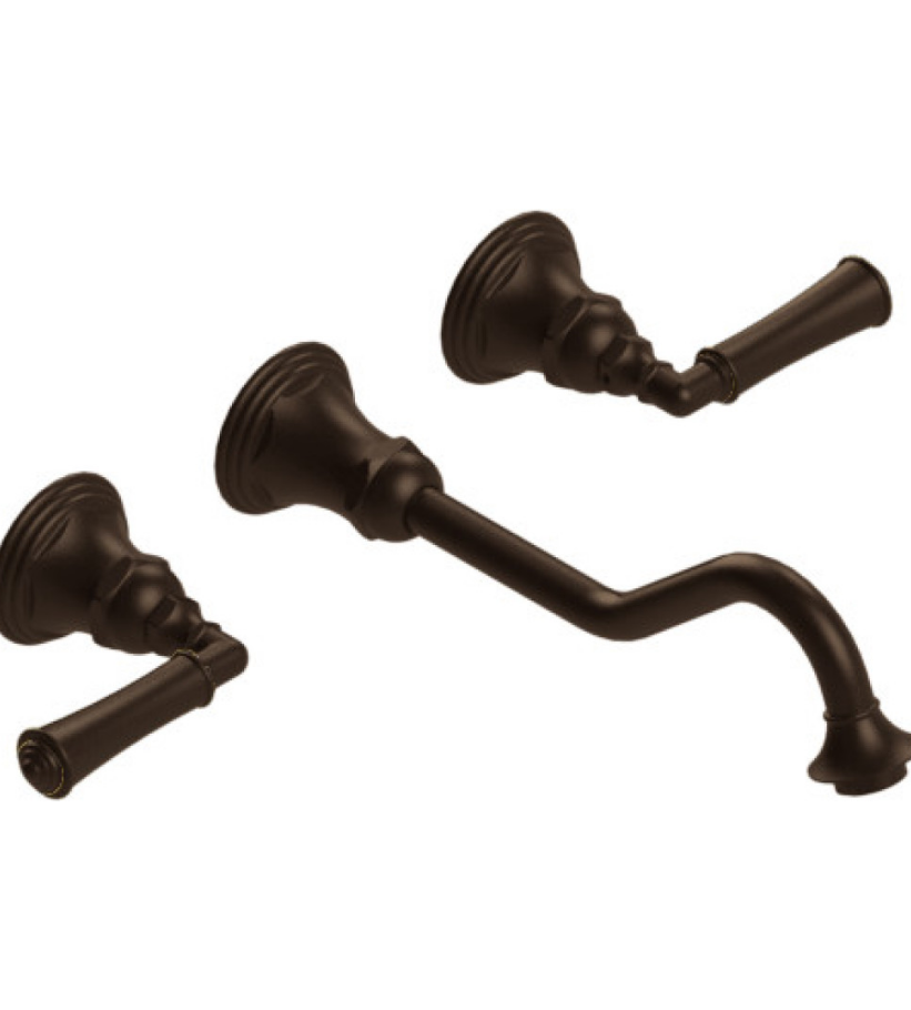 Rubinet T1GRV2L 2 Wall Mount Lav Set With Extended Spout 10 1/2 (Less Drain) Trim Only