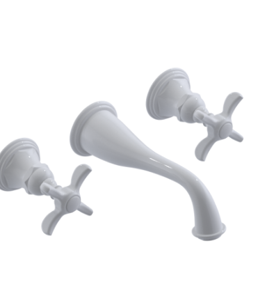 Rubinet T1GRVJC JWall Mount Lav Set (Jasmin Spout) (Less Drain) Trim Only