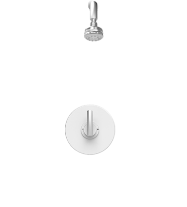 Rubinet T201HOL Pressure Balance Shower With Fixed Shower Head Arm 3 Function Wall Mount, Trim Only
