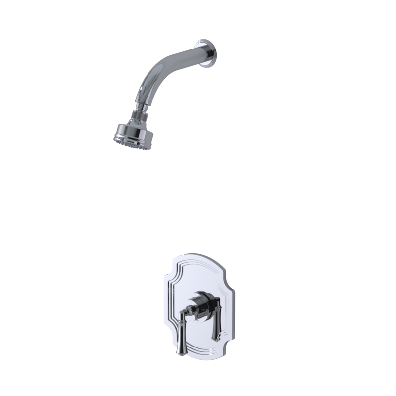 Rubinet T201RVC Pressure Balance Shower With Fixed Shower Head Arm 3 Function Wall Mount, Trim Only