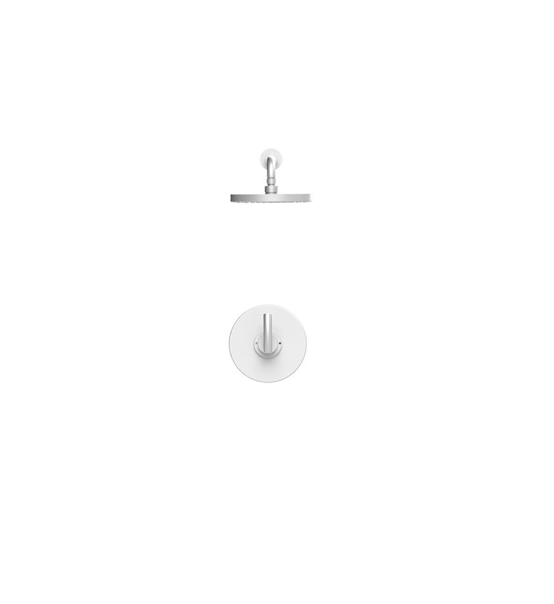 Rubinet T202HOR Pressure Balance Shower With Fixed Shower Head Arm 8 Wall Mount, Trim Only