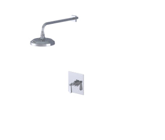Rubinet T202HXL Pressure Balance Shower with Fixed 8Wall Mount Shower Head Arm (Trim Only) - Parent