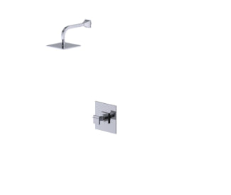 Rubinet T202MQL Pressure Balance Shower With Fixed Shower Head Arm 8 Wall Mount Trim Only - Parent