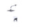 Rubinet T202RTL Pressure Balance Shower with 8 Wall Mount Shower Head Arm (Trim Only) - Parent