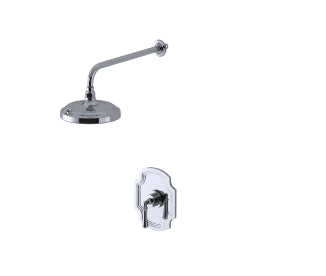 Rubinet T202RVC Pressure Balance Shower With Fixed Shower Head Arm 8 Wall Mount, Trim Only