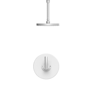 Rubinet T203HOR Pressure Balance Shower With Fixed Shower Head Arm 8 Ceiling Mount, Trim Only