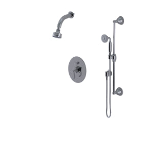 Rubinet T211ETL Pressure Balance Shower With Aquatron Shower Head Arm, Hand Held Shower, Bar IntegraSupply 3 Function Wall Mount Trim Only