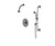 Rubinet T211ETL Pressure Balance Shower With Aquatron Shower Head Arm, Hand Held Shower, Bar IntegraSupply 3 Function Wall Mount Trim Only