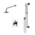 Rubinet T211RSQ Pressure Balance Shower With Fixed Shower Head Arm, Hand Held Shower, Bar IntegraSupply, 4 Wall Mount, Trim Only