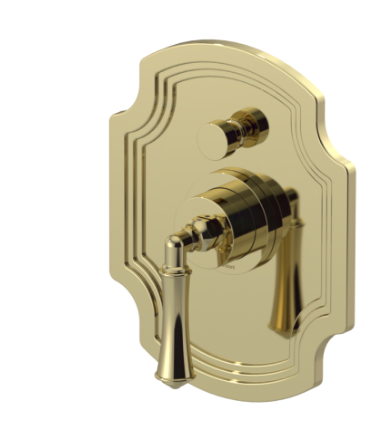 Rubinet T211RVL Pressure Balance Shower With Fixed Shower Head Arm, Hand Held Shower, Bar IntegraSupply 3 Function Wall Mount, Trim Only