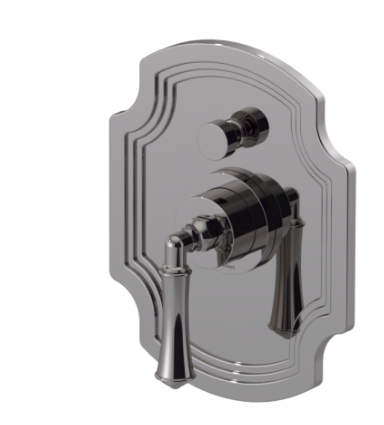 Rubinet T211RVL Pressure Balance Shower With Fixed Shower Head Arm, Hand Held Shower, Bar IntegraSupply 3 Function Wall Mount, Trim Only