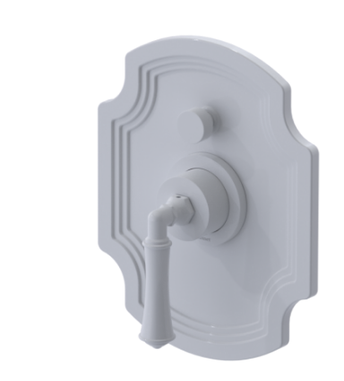 Rubinet T211RVL Pressure Balance Shower With Fixed Shower Head Arm, Hand Held Shower, Bar IntegraSupply 3 Function Wall Mount, Trim Only