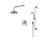 Rubinet T212HXL Pressure Balance Shower with Fixed 8 Wall Mount Shower Head Arm, Hand Held Shower, Adjustable Slide Bar Integral Supply (Trim Only) - Parent