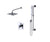 Rubinet T212RSL Pressure Balance Shower with Fixed Shower Head Arm, Hand Held Shower, Adjustable Slide Bar Integral Supply/ 8 Wall MountTrim Only