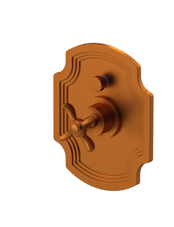 Rubinet T212RVC Pressure Balance Shower With Fixed Shower Head Arm, Hand Held Shower, Bar IntegraSupply 8 Wall Mount, Trim Only