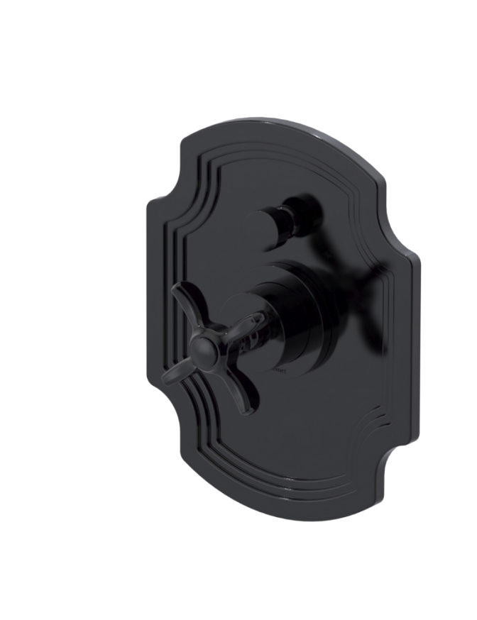 Rubinet T212RVC Pressure Balance Shower With Fixed Shower Head Arm, Hand Held Shower, Bar IntegraSupply 8 Wall Mount, Trim Only