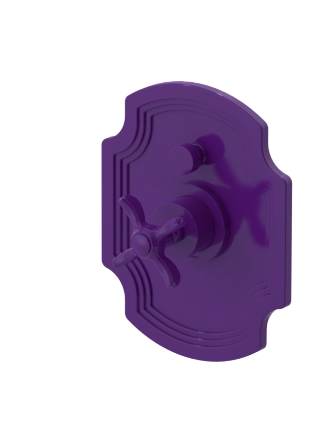 Rubinet T212RVC Pressure Balance Shower With Fixed Shower Head Arm, Hand Held Shower, Bar IntegraSupply 8 Wall Mount, Trim Only