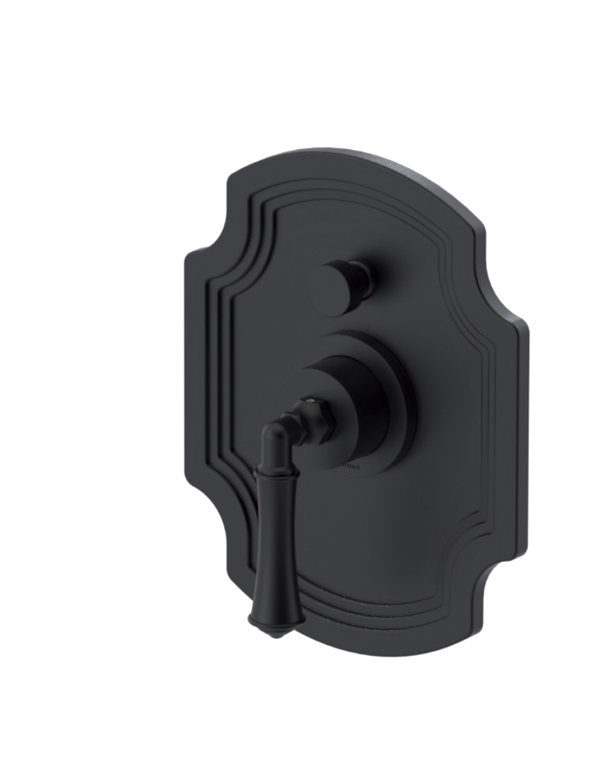 Rubinet T212RVL Pressure Balance Shower With Fixed Shower Head Arm, Hand Held Shower, Bar IntegraSupply 8 Wall Mount, Trim Only